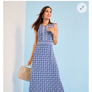 Talbots effortless jersey maxi dress-floral tiles